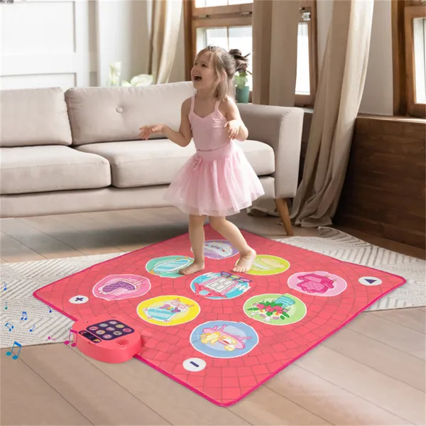 Tapete de Baile Rosa para Niños con 5 Niveles de Dificultad y Diseño Antideslizante