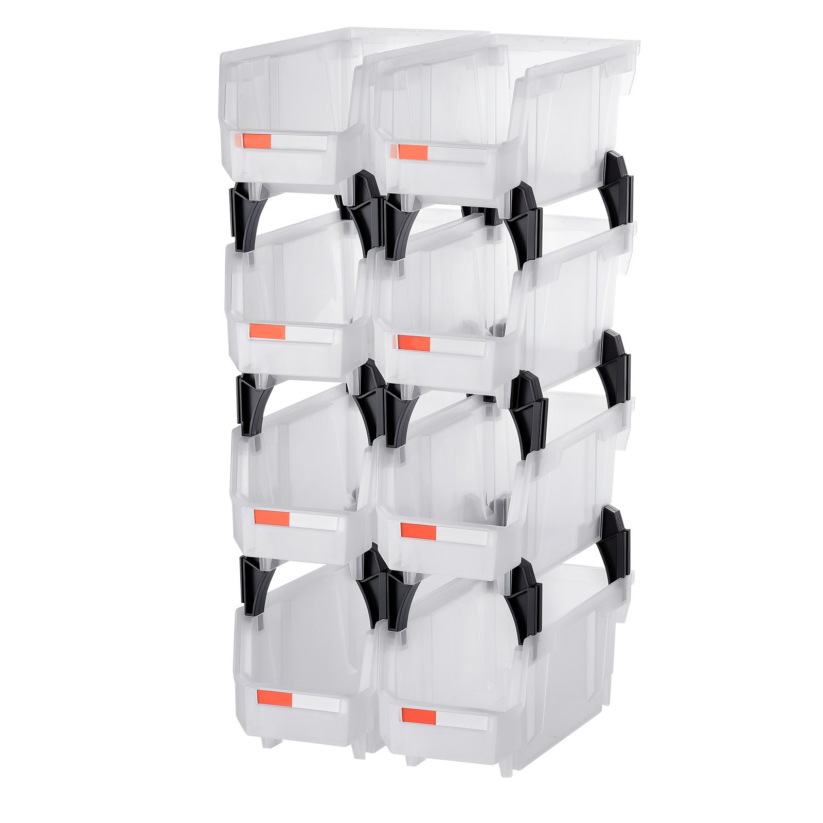 Contenedores de almacenamiento apilables, 10.9 x 5.5 x 5.1 pulgadas, 8 pzas