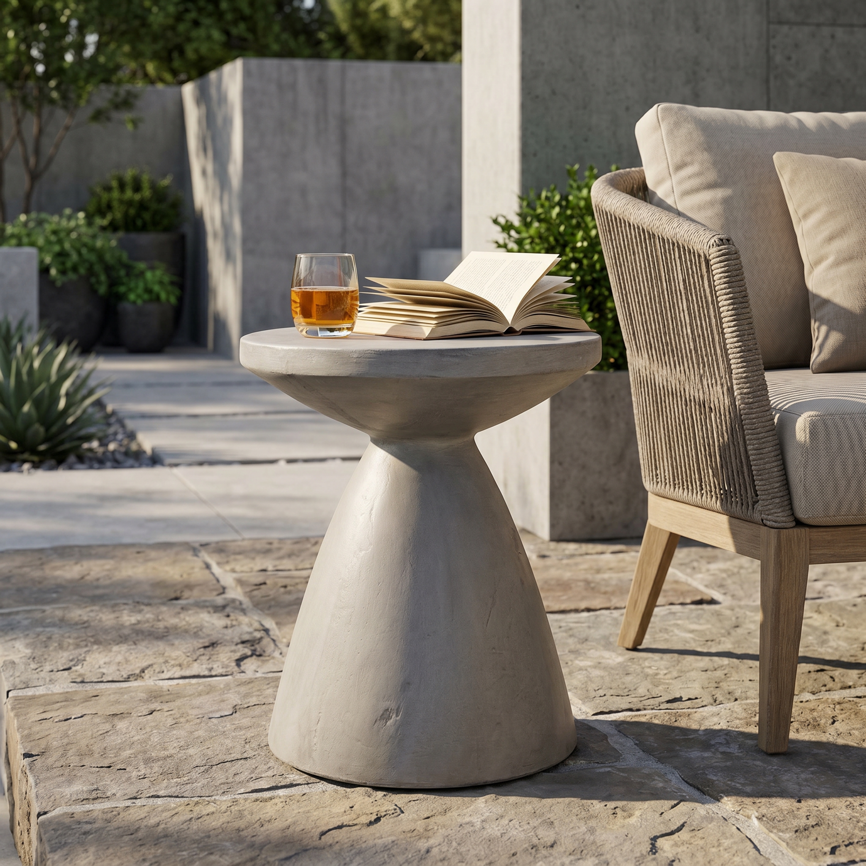 Outdoor LightWeight Concrete Side Table,MGO End Table