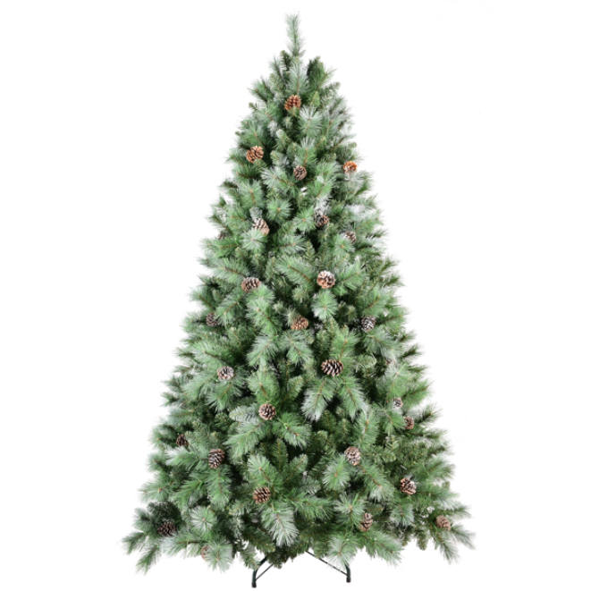 Árbol de Navidad artificial verde de 7 pies, 1348 puntas de rama mixtas de PVC