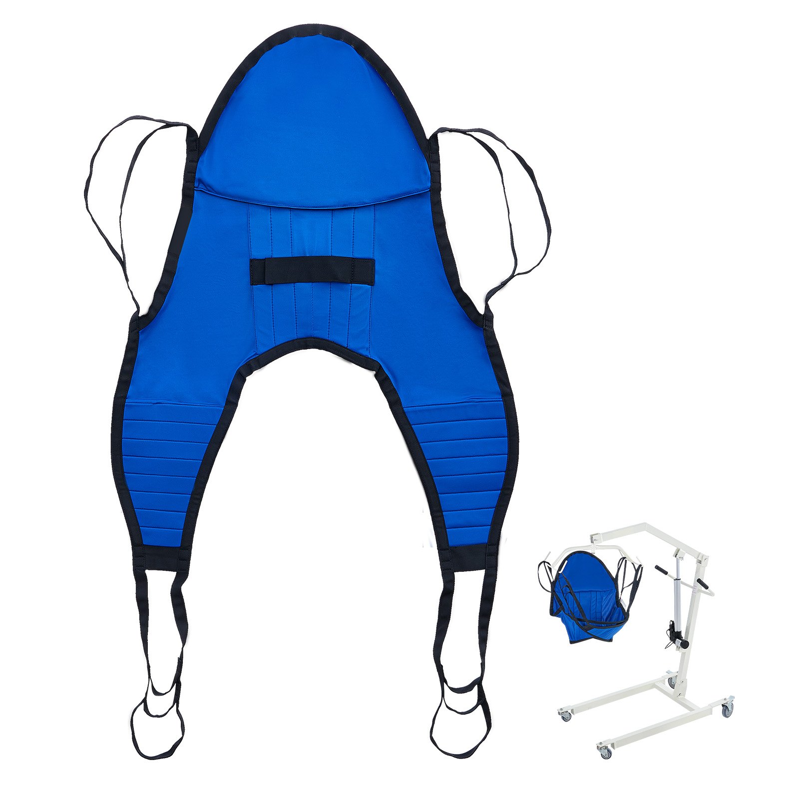 Patient Lift Sling With Head Support- Small Size, U Shape Divided Leg Transfer Sling For Bathing, Patient Lift Medical Sling For Elderly, Disabled, Bedridden, 600LBS