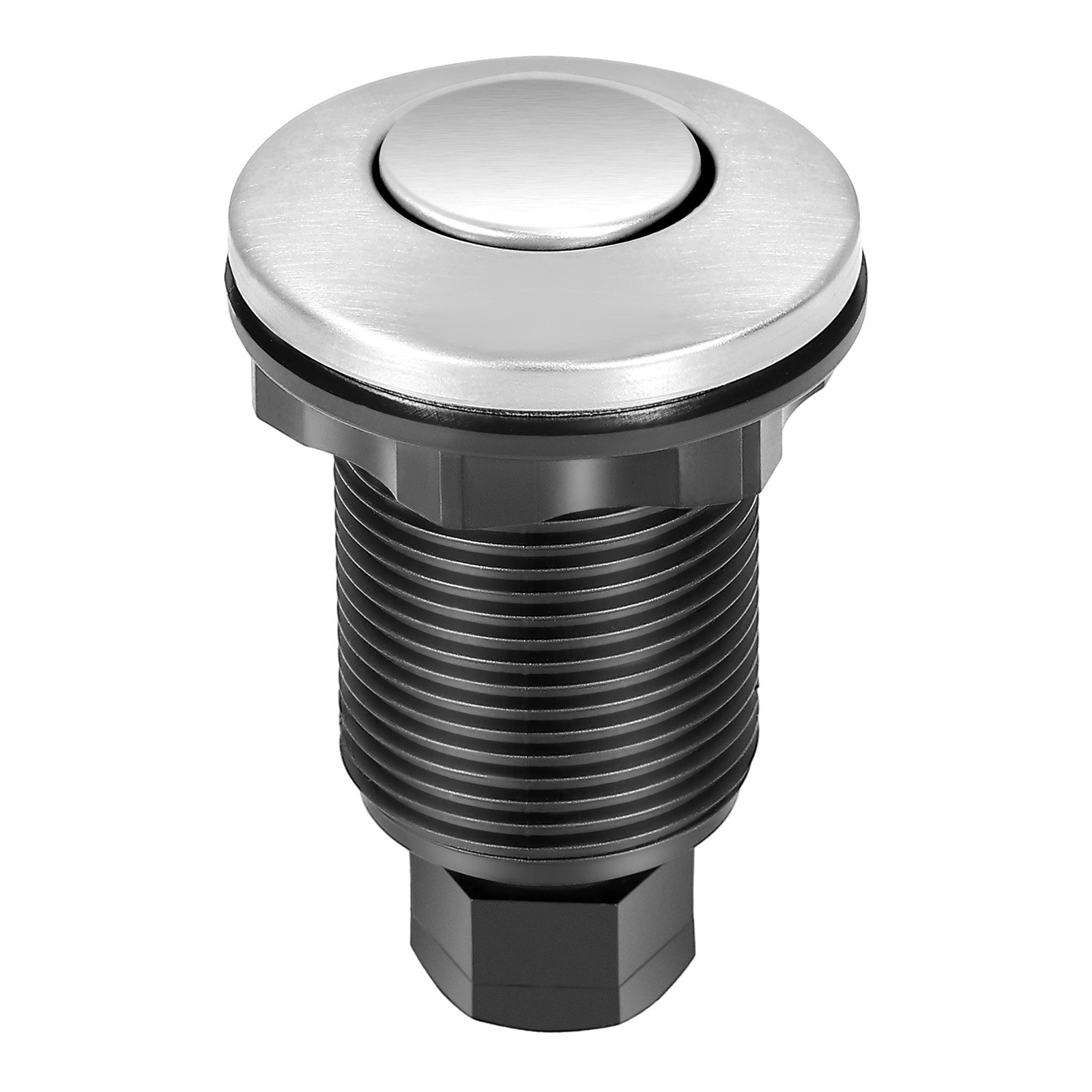 Garbage Disposal Air Switch Kit, 2.5" Sink Top Air Switch For Food Waste Disposal, Brushed Silver Stainless Steel ON/OFF Air Button For Waste Disposer - Suitable For Stainless Steel Countertops