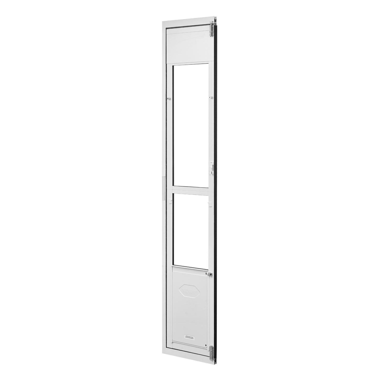 Dog Door For Sliding Glass Door, 75 7 8  To 80 11 16 Adjustable Height, Aluminum Alloy Frame With Flap, Lock Design, For Large-Sized Dogs, 180 Swing-Open Sliding Glass Pet Doors For Renters