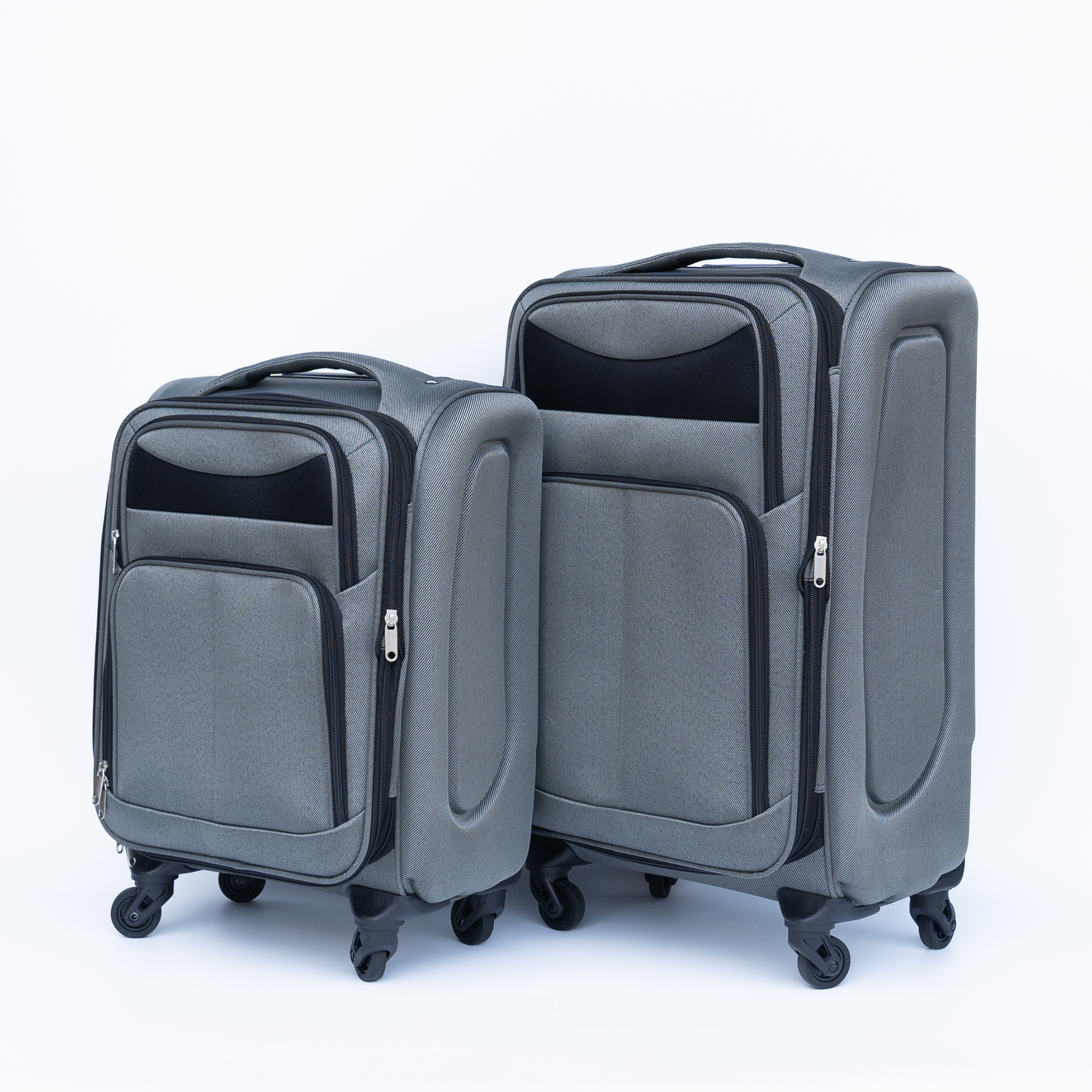 Set de maletas trolley Oxford de 20 y 24 pulgadas, ruedas universales, gris