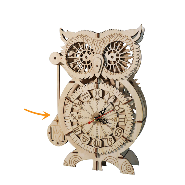Rompecabezas 3D de Madera Modelo Reloj Búho para Construir, Artesanía Única