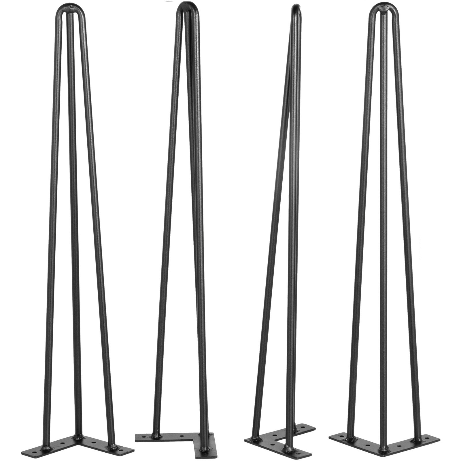 Patas de mesa tipo horquilla, 26 pulgadas, juego de 4, acero al carbono, 880 libras