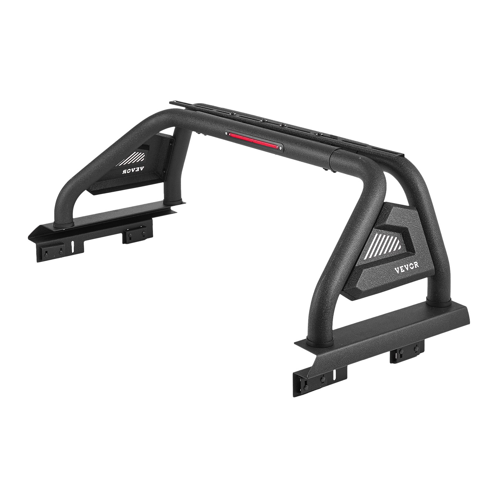 Barra antivuelco universal para camioneta, acero al carbono con luz de freno LED.