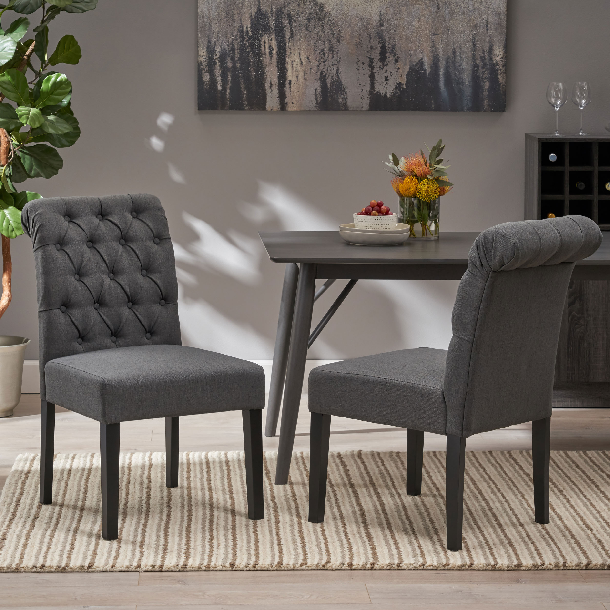 BROXTON TUFT DINING ROLLTOP KD MP2  Set Of 2