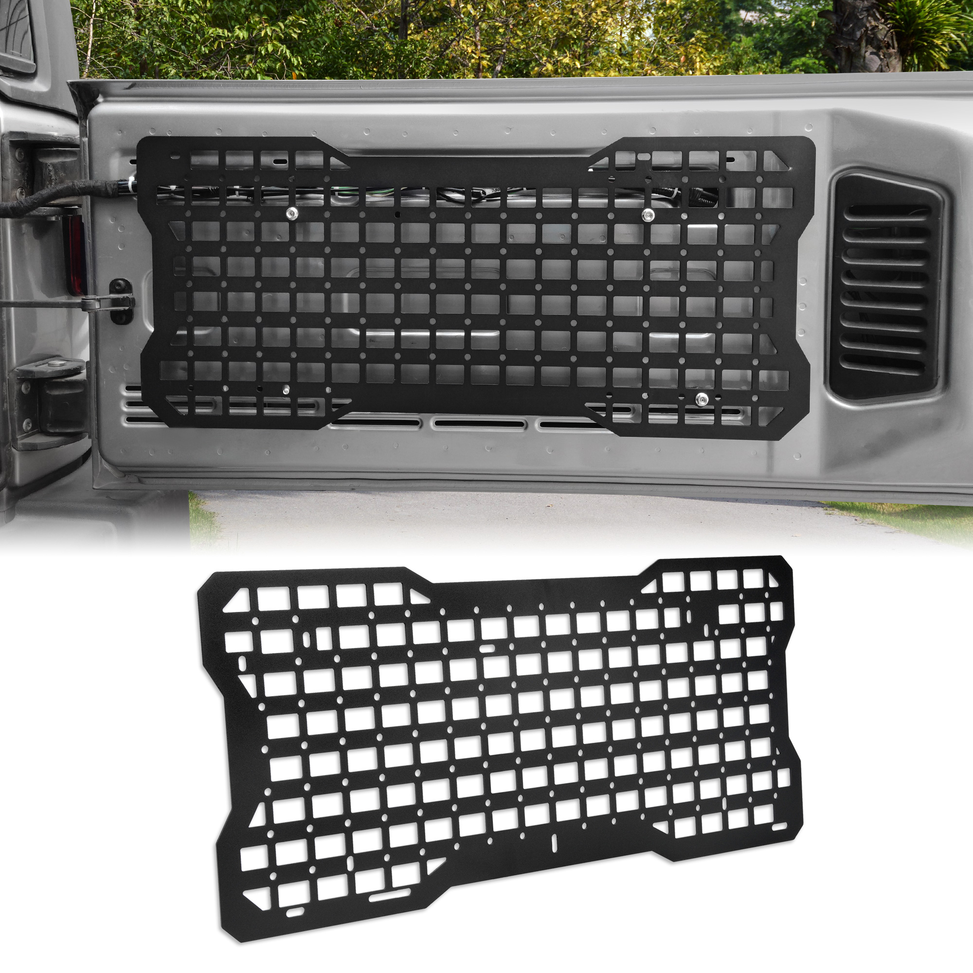Tailgate Tactical Panel For Wrangler Tailgate Tool Kit Organizer Racks Compatible With Wrangler 2007-2017 JK JKU & 2018-2026 JL JLU