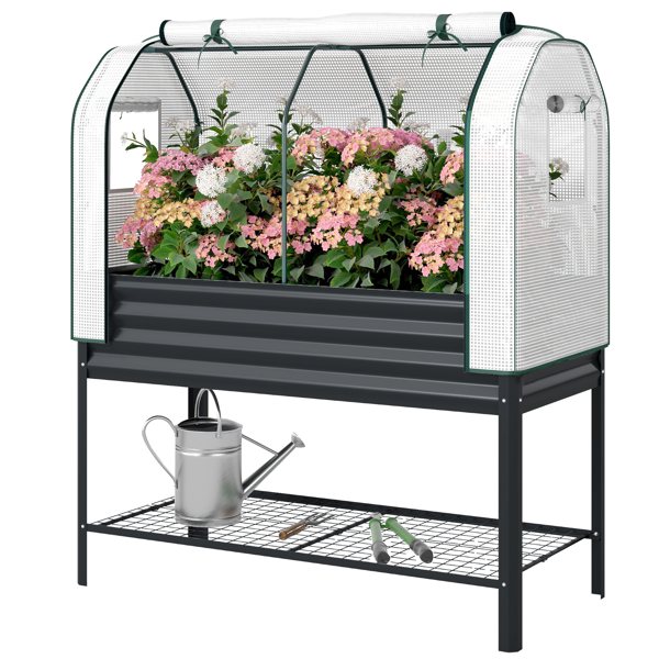 Raised Garden Bed With PE Greenhouse