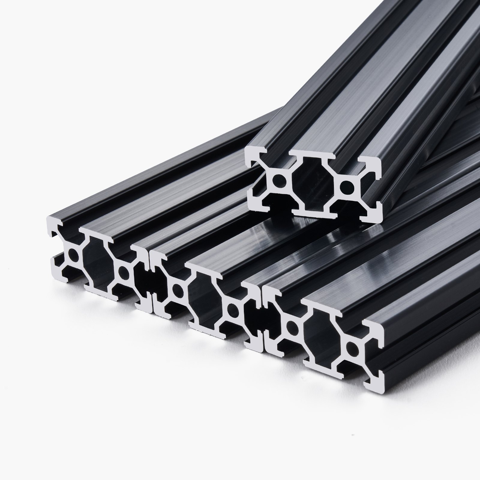 4PCS 39.4 In (1000mm) T Slot 2040 Aluminum Extrusion Profile, European Standard Anodized Linear Rail, High-Strength Extruded Aluminum Rail For 3D Printer, CNC Machine DIY, Laser Engraving, Black