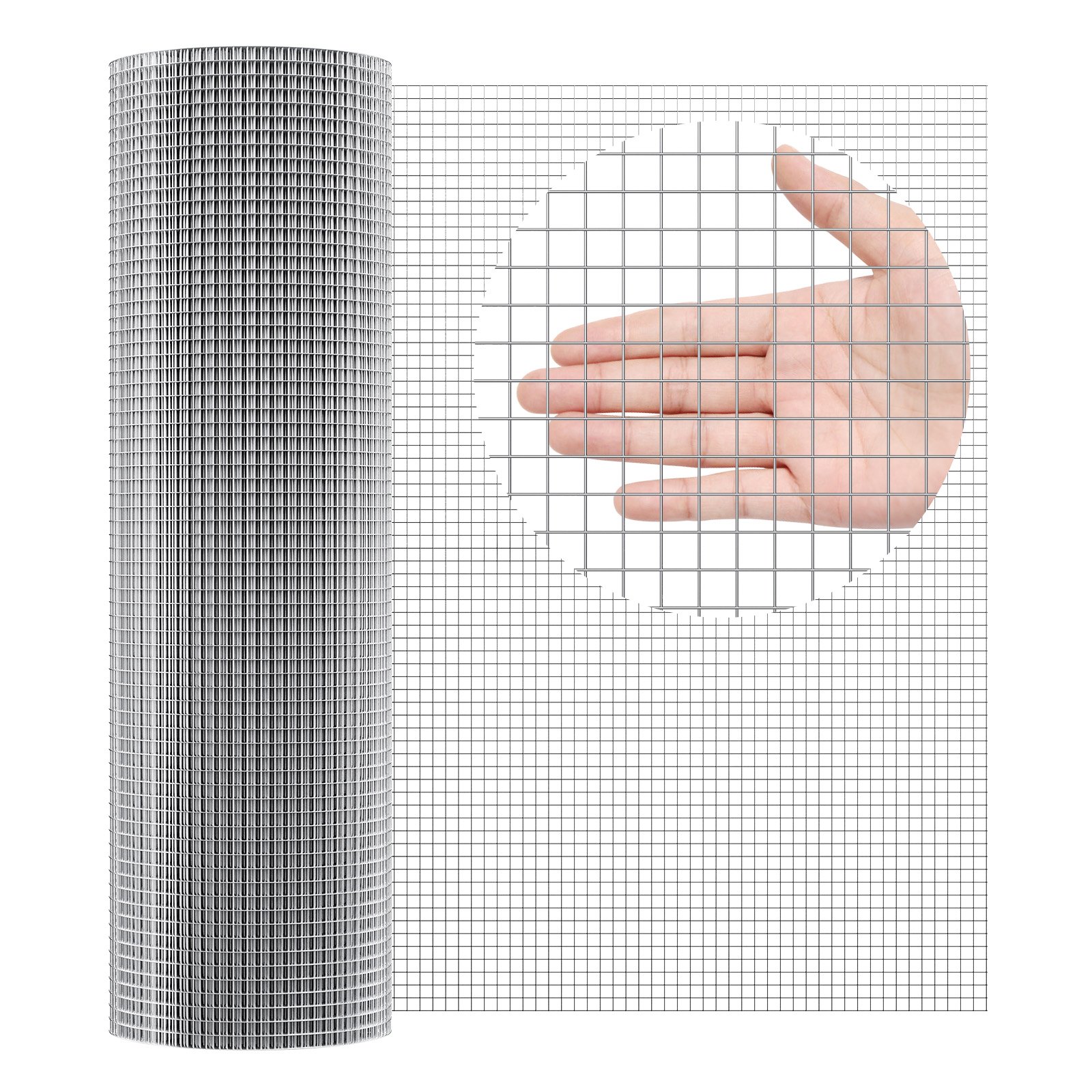 Malla de alambre galvanizado, 1/2 pulgada, 36 pulgadas x 100 pies, calibre 19
