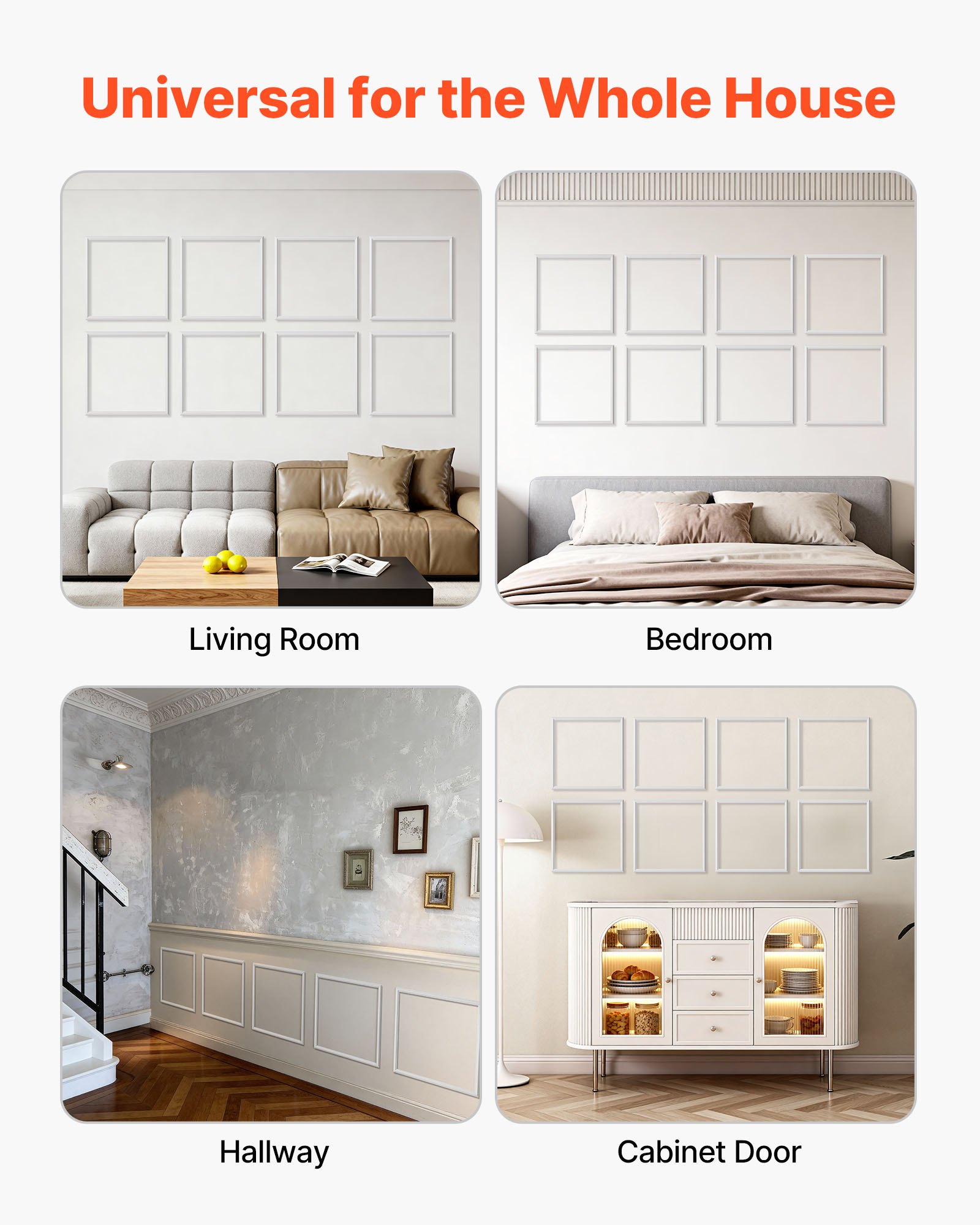 Wall Molding 12 Pack, 20 X 20 In Wainscoting Panels Kit, Lightweight Paintable Polystyrene, Easy To Install, Waterproof Accent Wall Trim For Interior Décor Living Room, Bedroom, Home, White