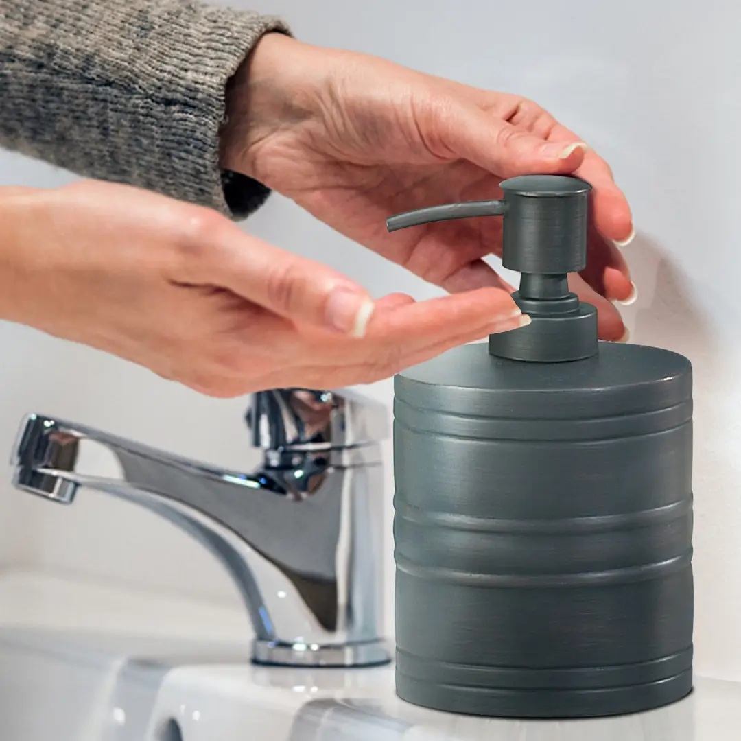 Dispensador de jabón líquido de acero inoxidable con bomba para baño y cocina Orb