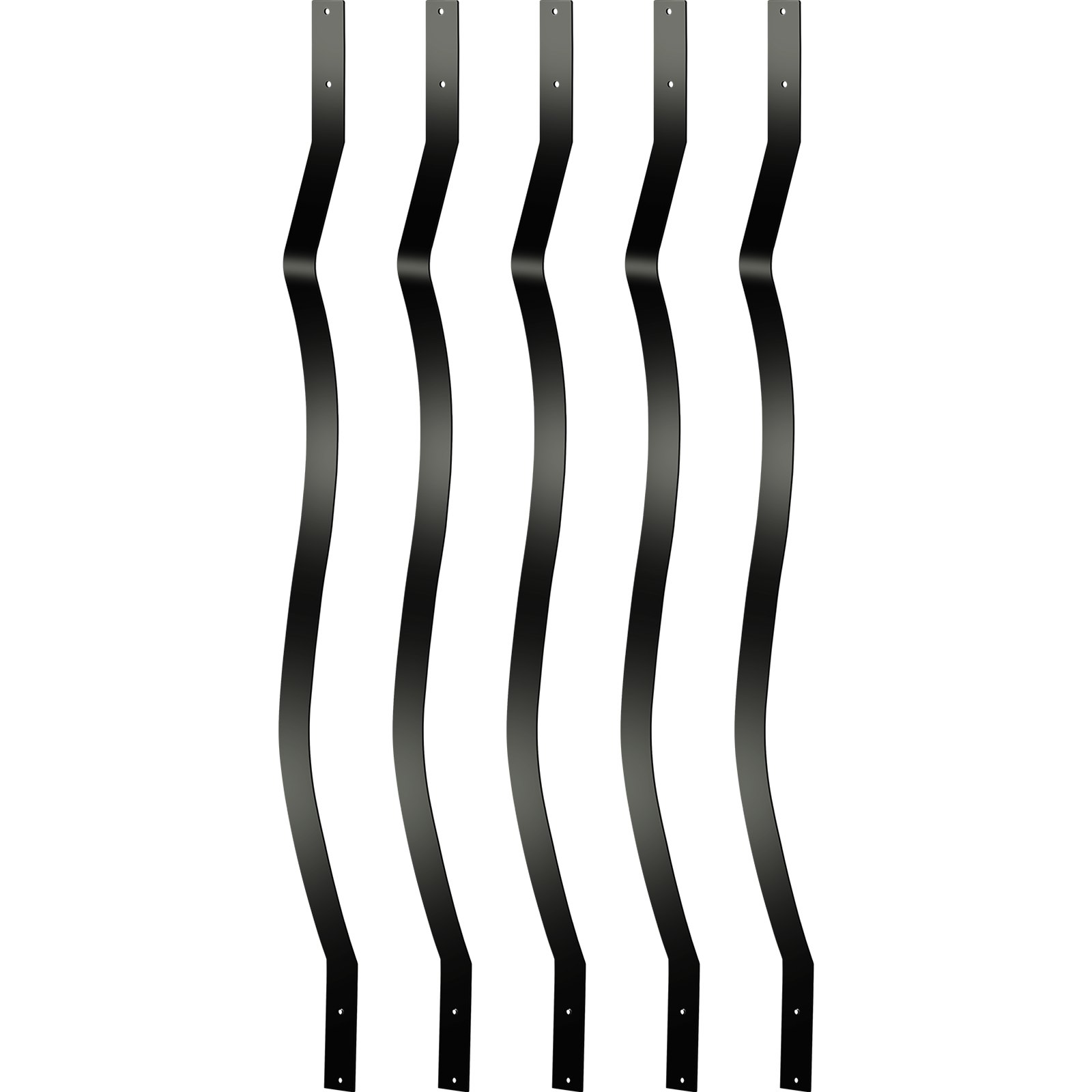 Balaustres de cubierta de metal, 61 piezas, 29.5 x 1 pulgadas, aleación de aluminio.
