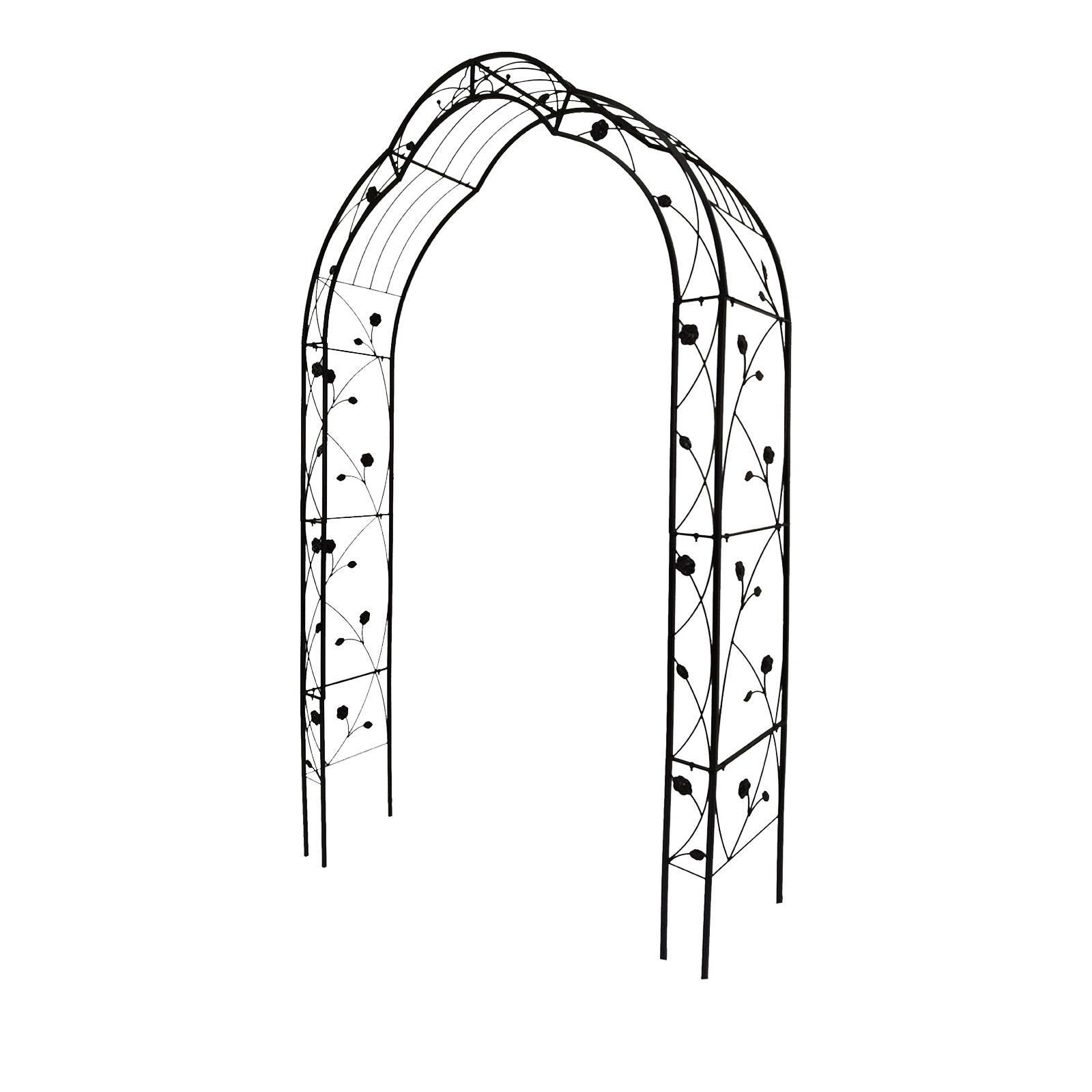 Arco de jardín de metal con enrejado para plantas trepadoras, 8 estilos, exterior