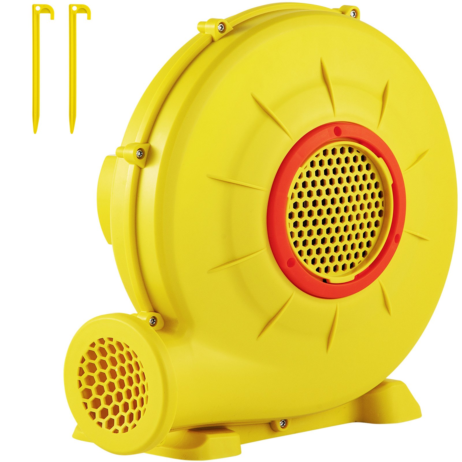 Air Blower, 450W 0.6HP Inflatable Blower, Portable And Powerful Bounce House Blower, 1750Pa Commercial Air Blower Pump Fan, Used For Inflatable Bouncy Castle And Jump Slides, Yellow