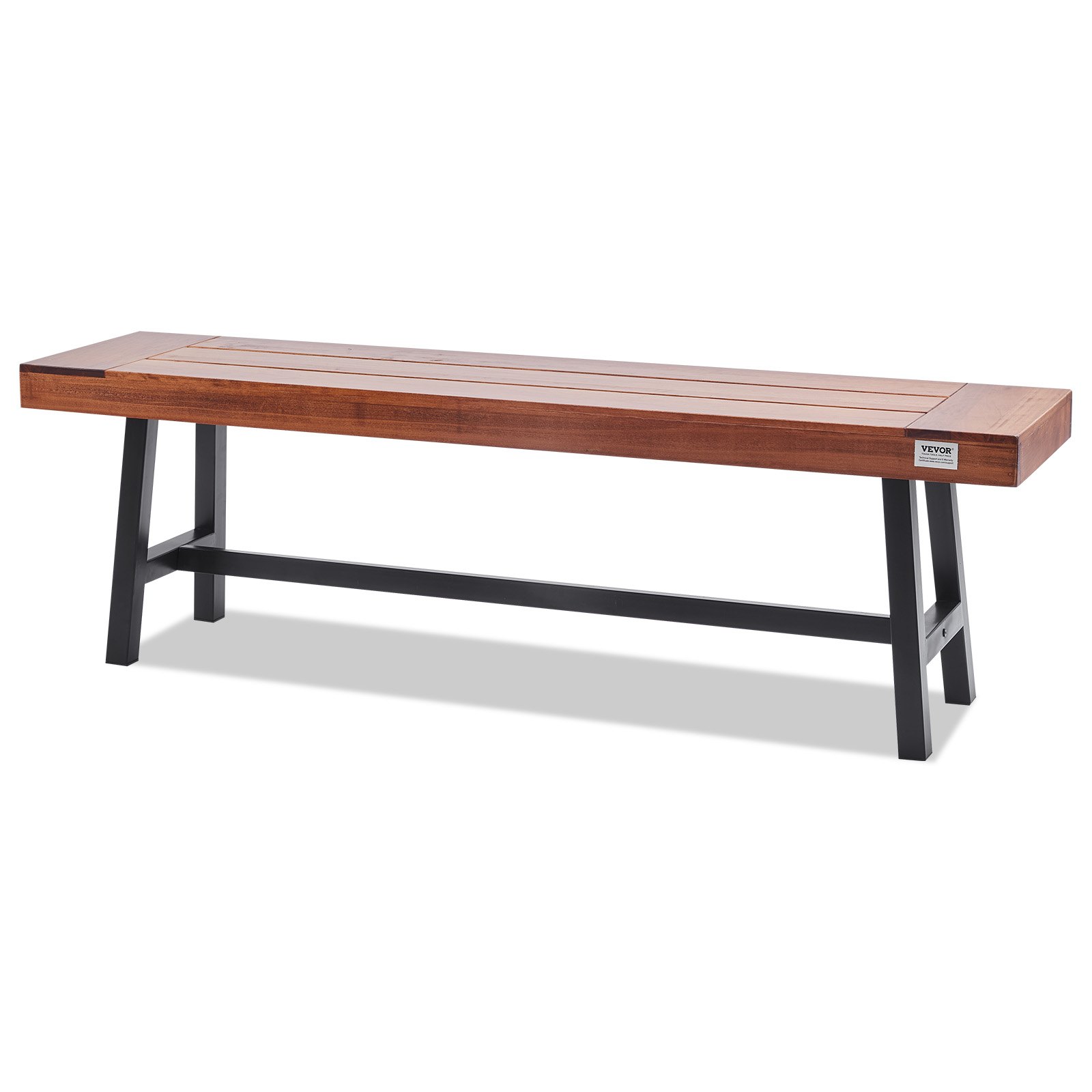 Outdoor Bench, 63 Inches Wood Garden Bench With Metal Leg For Outdoors, Outdoor Garden Park Bench, 500 Lbs Load Capacity Bench, Dining Bench Patio Bench For Garden, Park, Yard, Front Porch