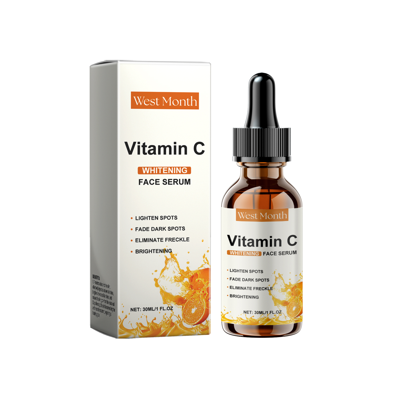 West&Month Suero Facial de Vitamina C Hidratante, Iluminador y Suavizante