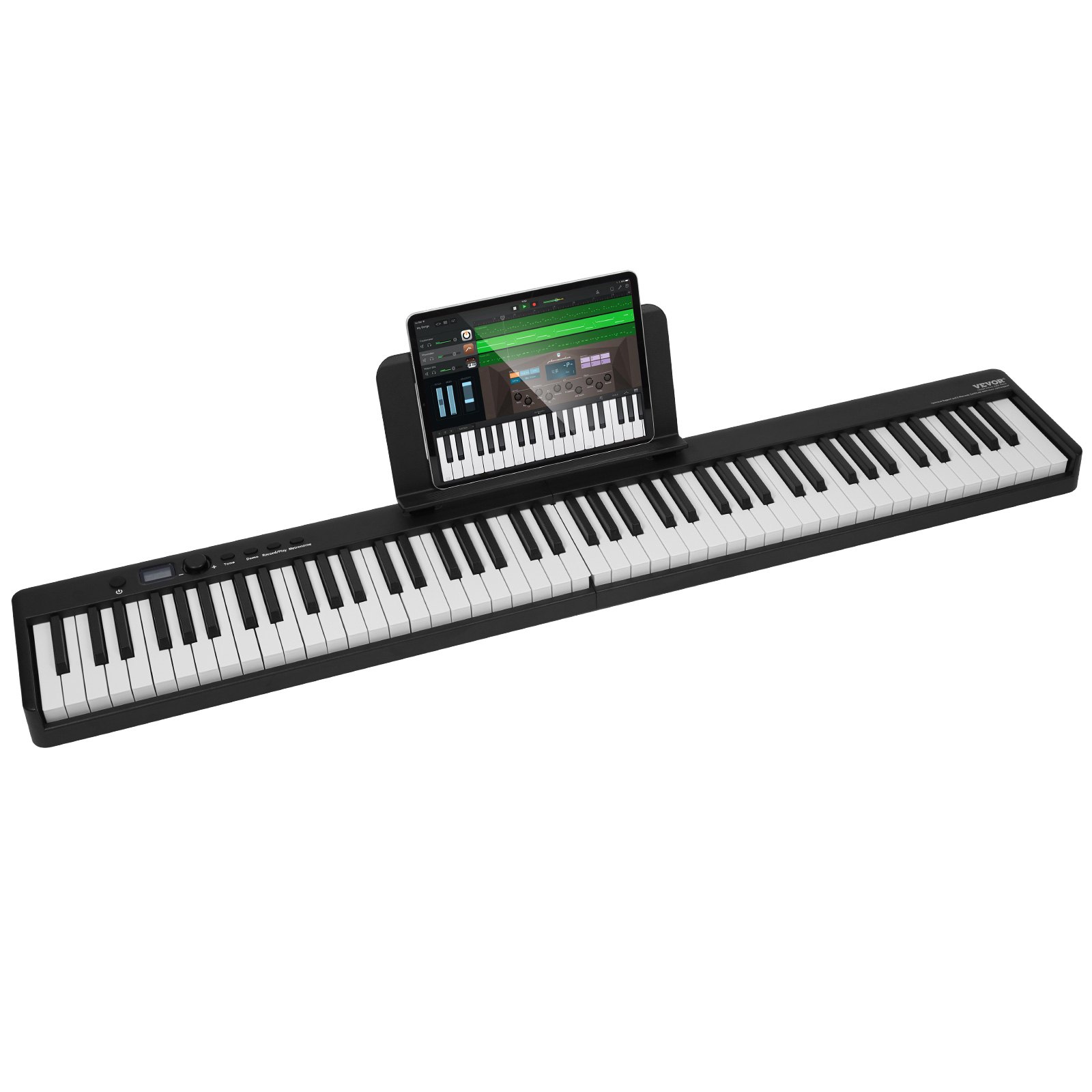 88 Key Folding Keyboard Piano, Bluetooth & MIDI, Portable Electronic Digital Foldable Piano With Sustain Pedal Bag Touch Sensitive Keys Headphones, Rechargeable For Beginners Teens Adults, Black