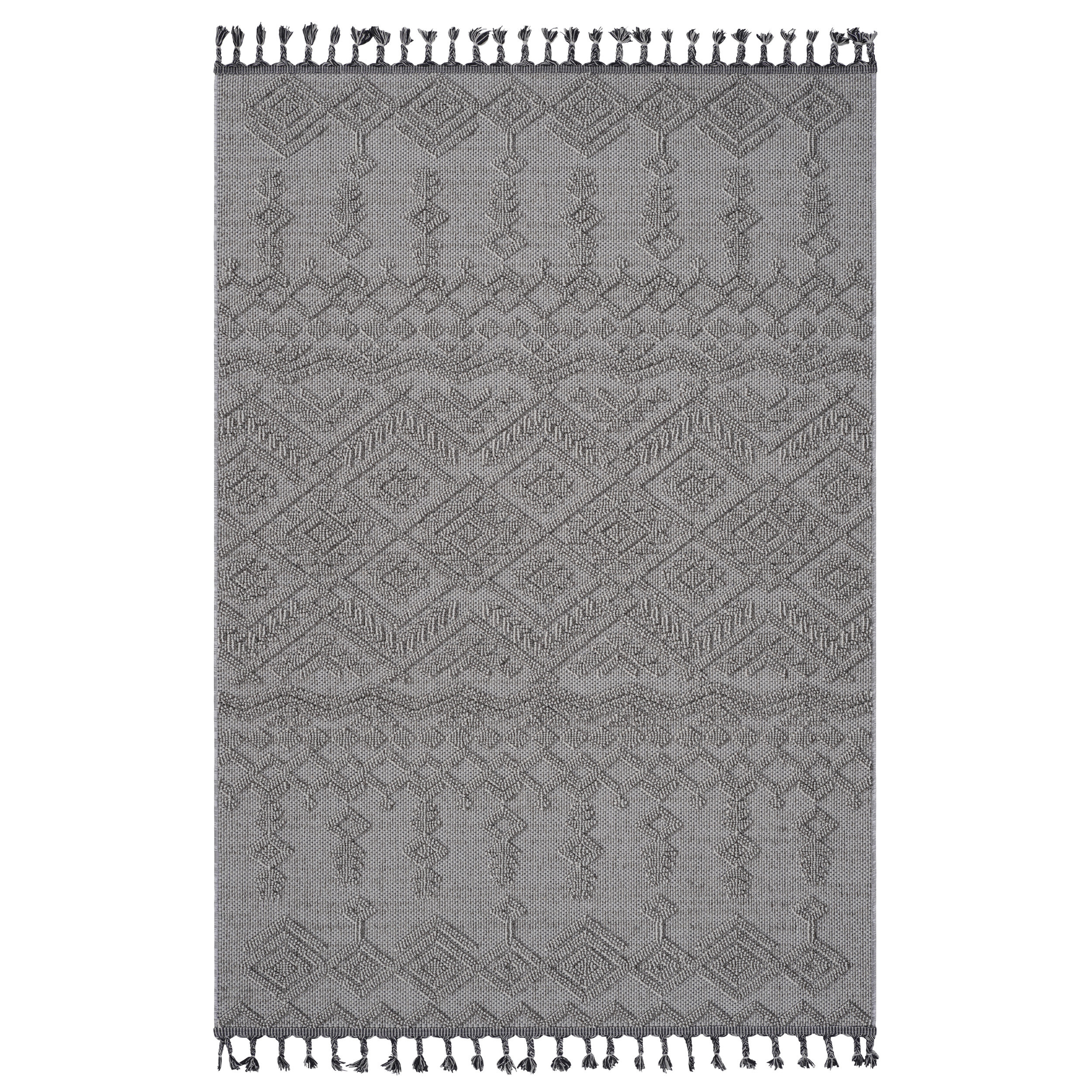 Alfombra Guros Collection 5x7 pies, blanca, tradicional, para interior y exterior