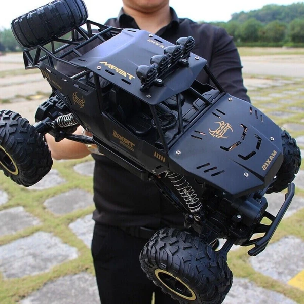 Camión todoterreno Rock Crawler 4WD recargable 1:12, con luces LED y control RC