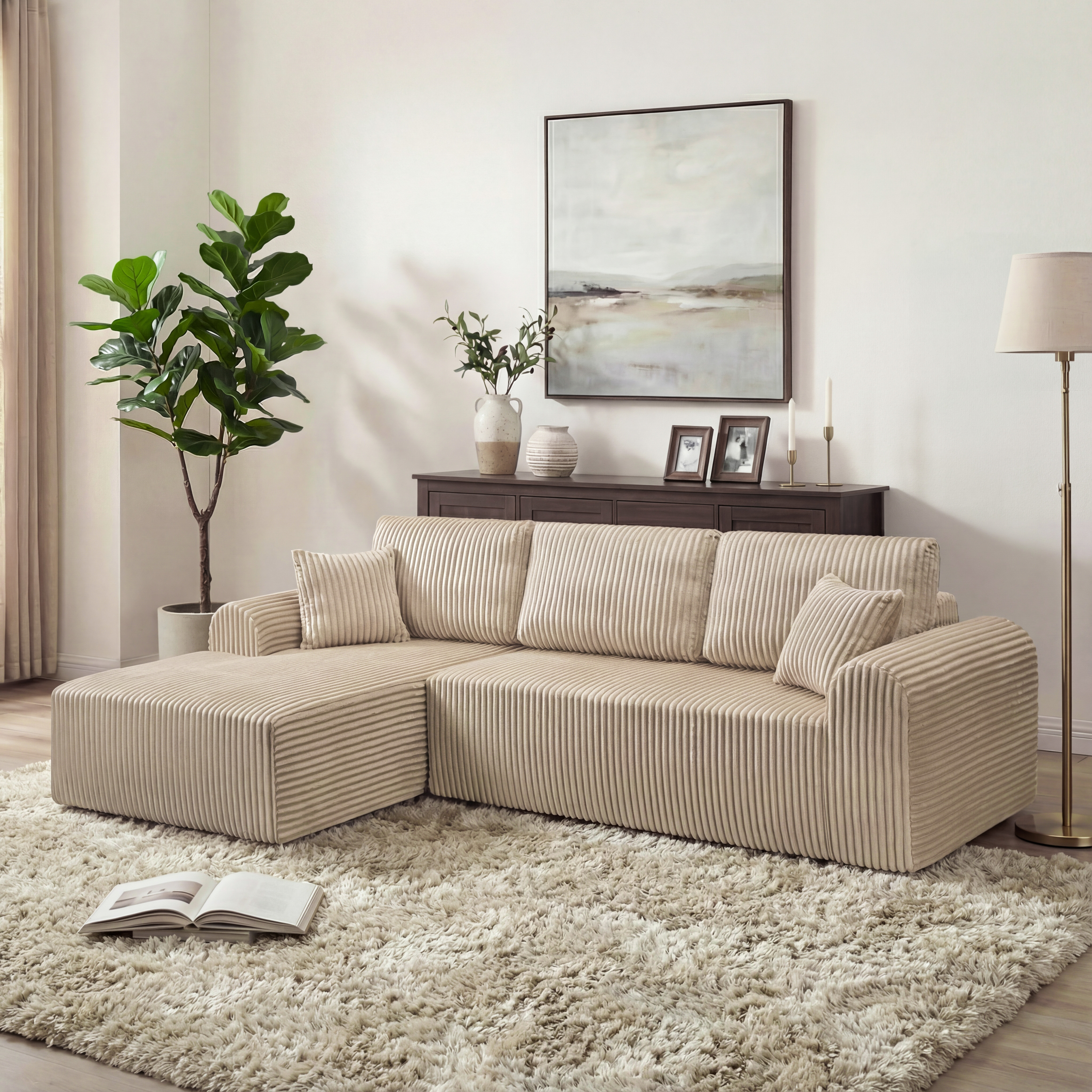 Sofá seccional modular 109 Cloud con chaise en L, asiento profundo