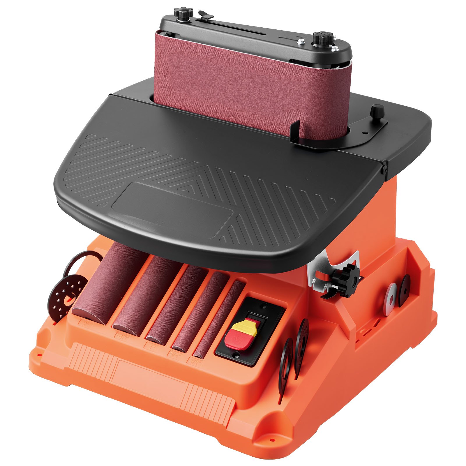 Oscillating Belt And Spindle Sander, 2400RPM Benchtop Spindle Sander With 5/8" Stroke, 5 Sleeves (1/2" - 2") & 24" X 3.86" Sanding Belt For Woodworking, Furniture Finishing, DIY Projects