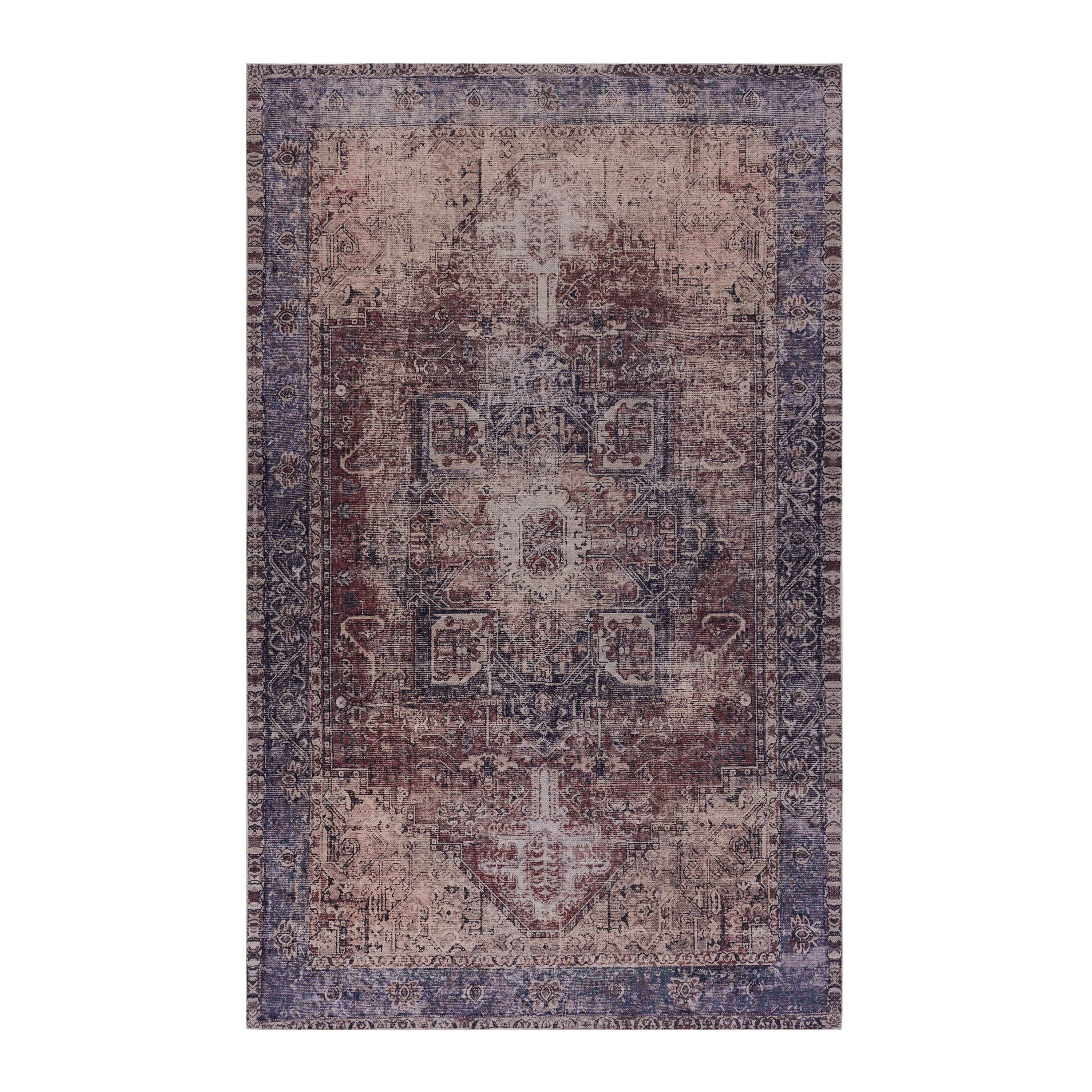 MAVAL Burgundy Washable Rug 2' X 3' Doormat Rug  Burgundy, 2' X 3'