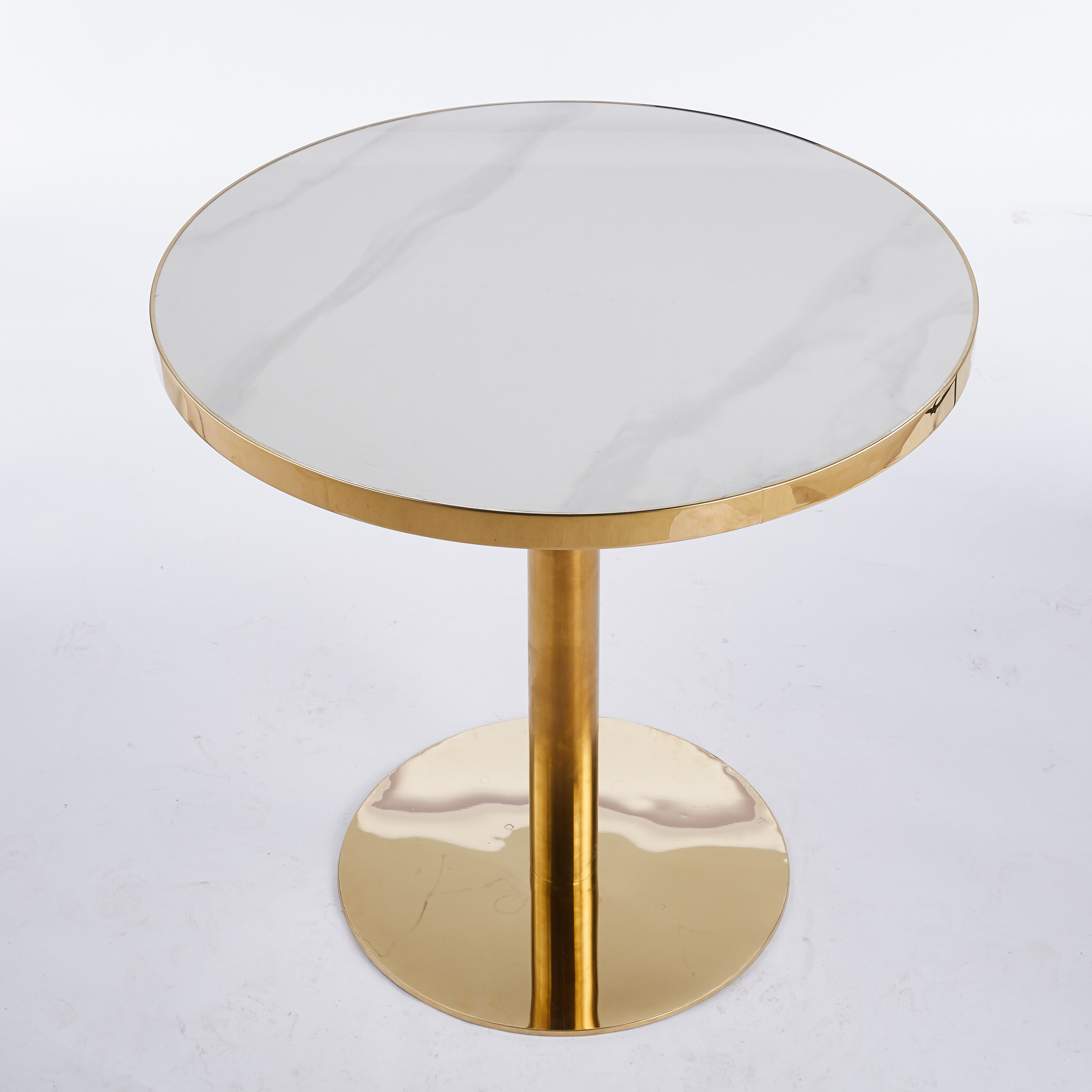 Mesa de pedestal Mid-Century Modern 31.5 pulgadas con tapa MDF blanca.