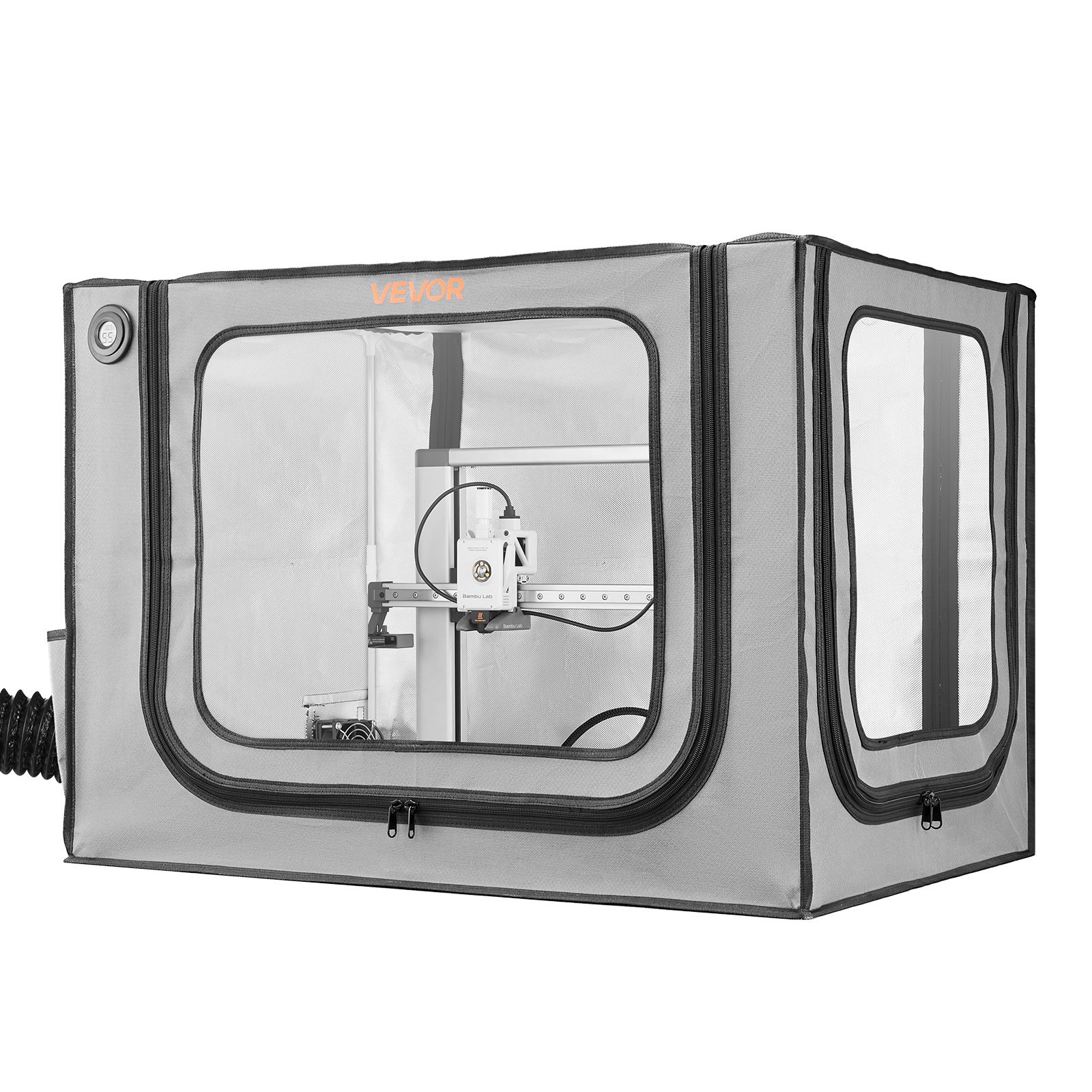 3D Printer Enclosure With Ventilation, Dustproof Waterproof Large Size 600D Oxford Cloth 3D Printer Tent, Constant Temperature Protective Case With LED, Designed For Bambu Lab A1 Combo, Grey