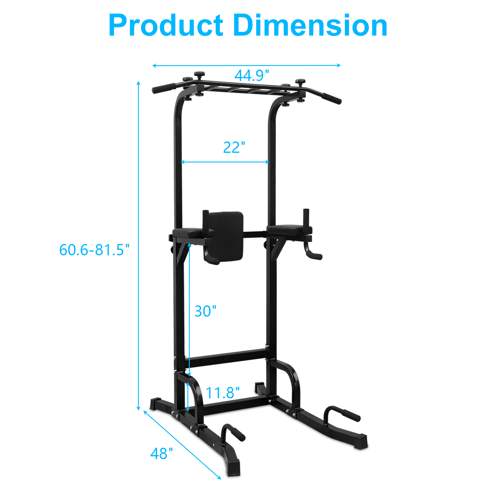 Power Tower Pull Up Bar Workout Dip Station For Strength Training, Suitable For Home Gym Fitness