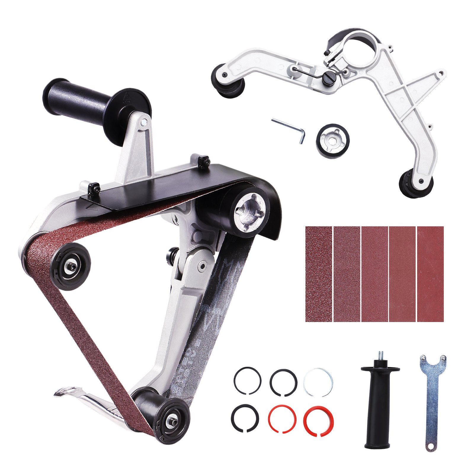 Adaptador de lijadora de banda para amoladora angular, rosca 5/8-11", 10 bandas
