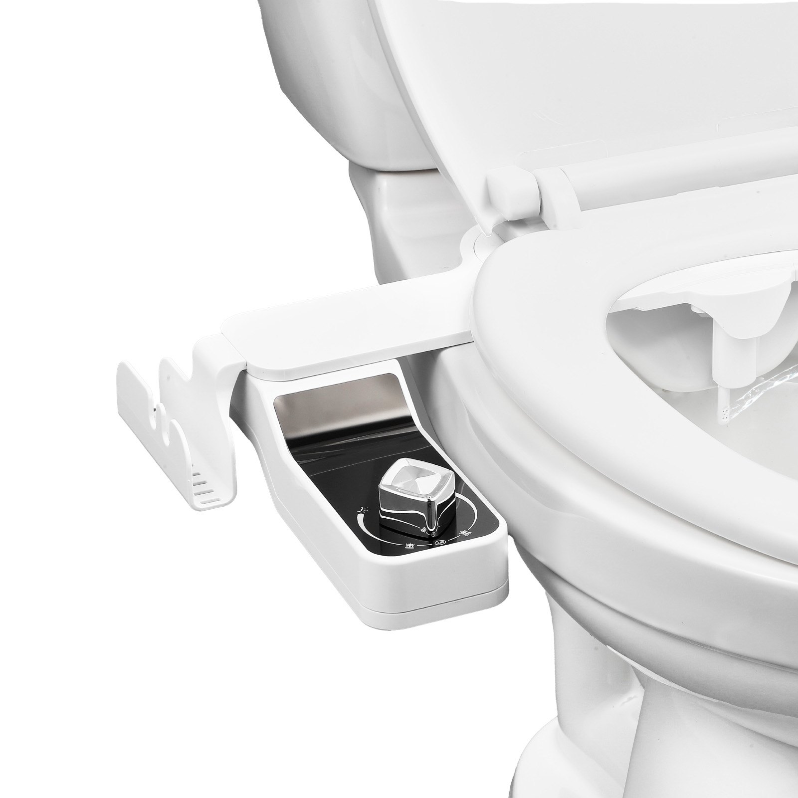Bidet Attachment For Toilet, 0.3" Ultra Thin Bidet Toilet Seat Attachment - Dual Retractable Nozzles, Adjustable Water Pressure, Non-Electric Cold Water Sprayer For Front Rear Water Wash, White