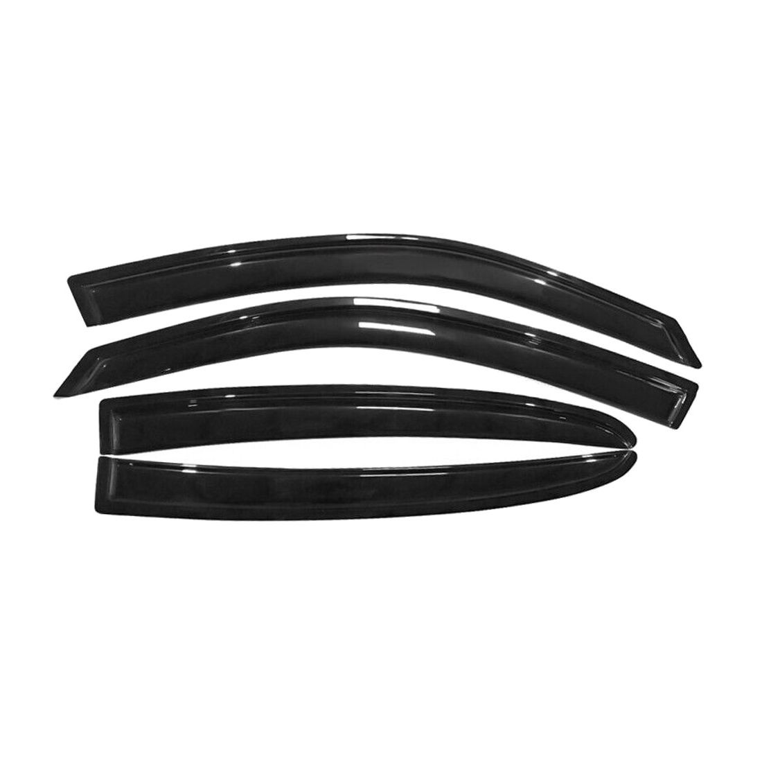 Visores de ventana de acrílico estilo delgado, tono ahumado, juego de 4 piezas