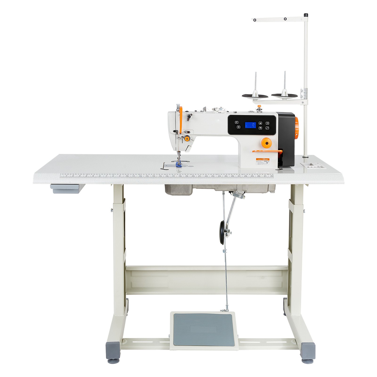Máquina de coser industrial 550W con motor servo, mesa y 5000 SPM