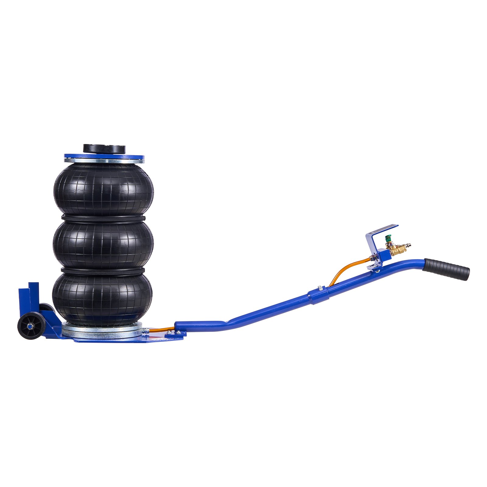 Air Jack, 3 Ton/6613 Lbs Triple Bag Air Jack, Airbag With Six Steel Pipes, Lift Up To 17.7 Inch/450 Mm, 1-6 S Fast Lifting Pneumatic With Long Handle & Rubber Pad For Cars, SUVs, Pickup Trucks