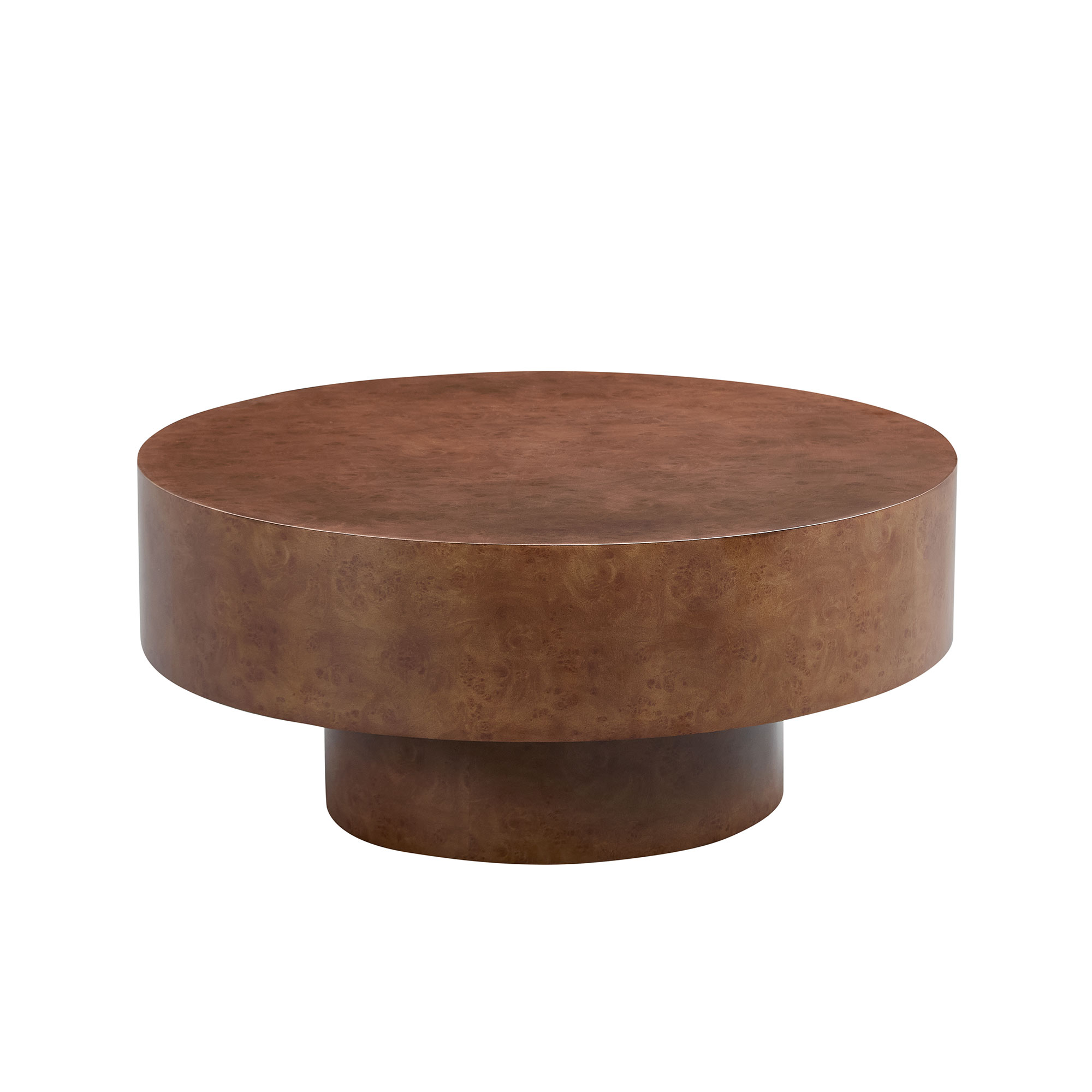 31.49  Faux Burl Wood Pattern Decal Coffee Table With Sturdy Pedestal For Living Room Office Apartment Walnut