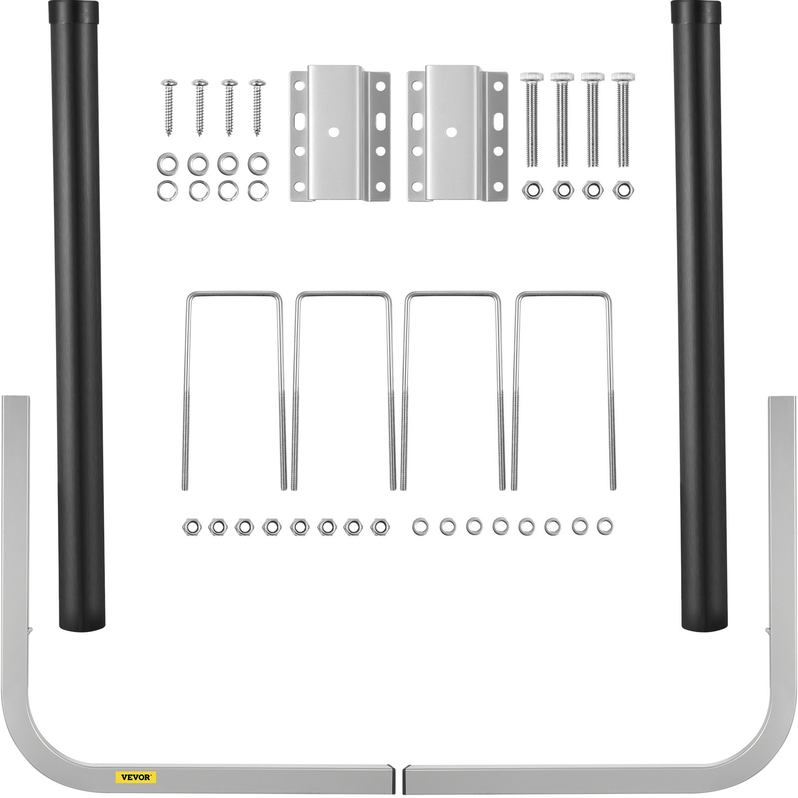 Boat Trailer Guide-ons, 40\", 2PCS Rustproof Galvanized Steel Trailer Guide Ons, Trailer Guides With Black PVC Pipes, Mounting Parts Included, For Ski Boat, Fishing Boat Or Sailboat Trailer
