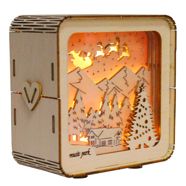 3D Wooden Puzzles Merry Christmas Model Kit Night Lights Desk Decorations Birthday Christmas Gifts For Women
