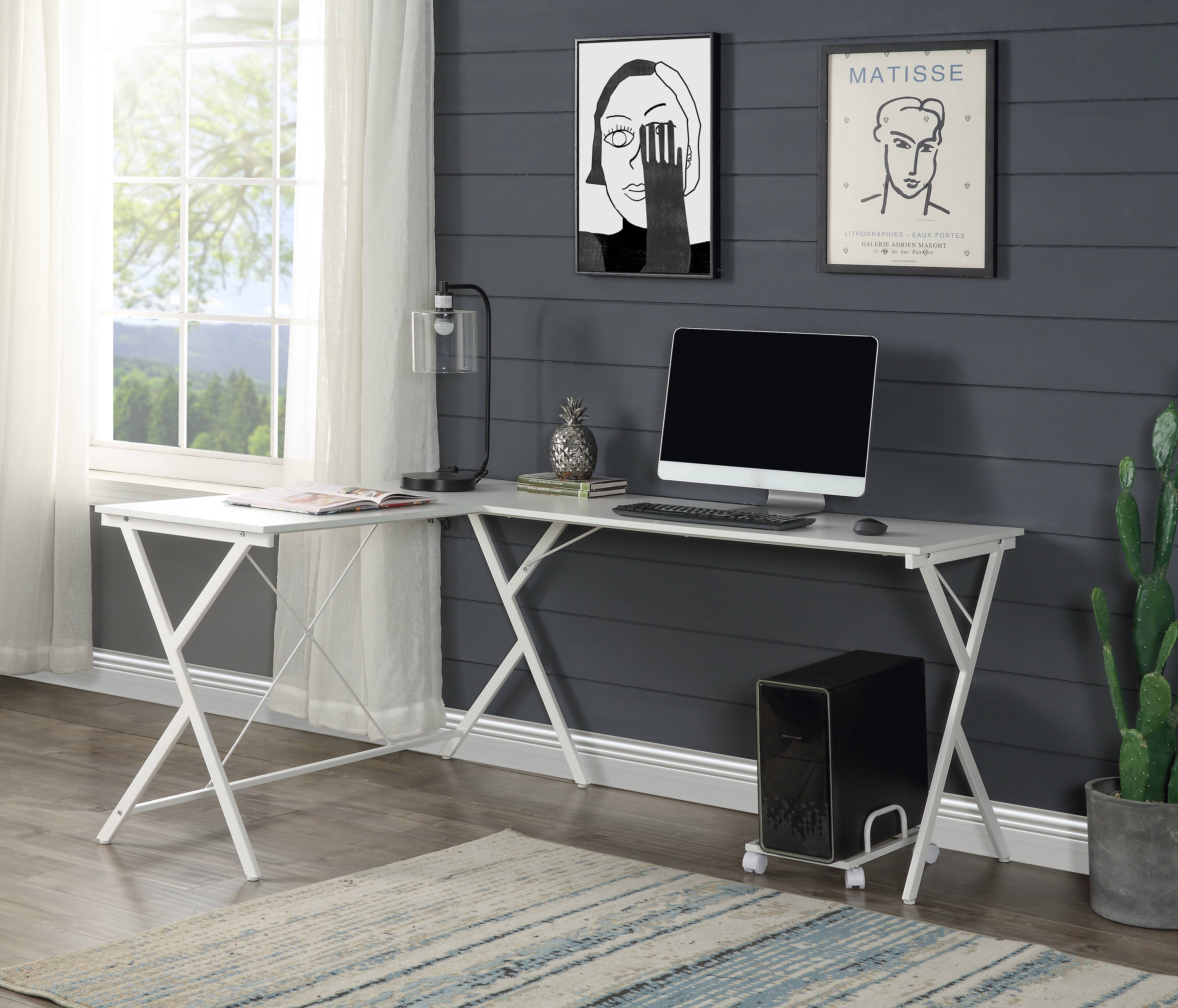 Dazenus White Finish Computer Desk