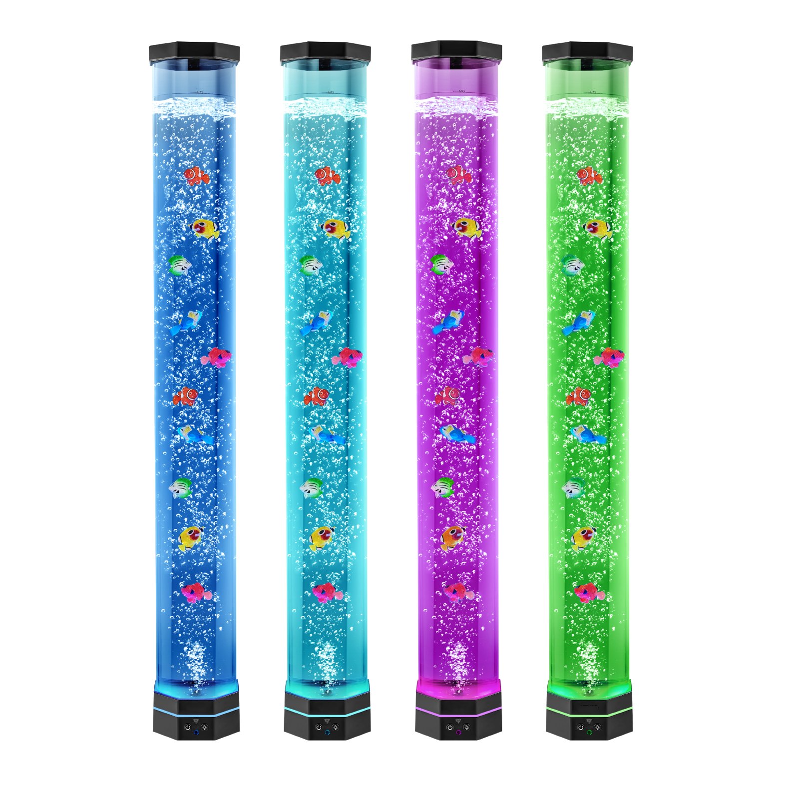 Lámpara de burbujas sensorial de 3.3 pies, 10 peces, 16 colores, control remoto.