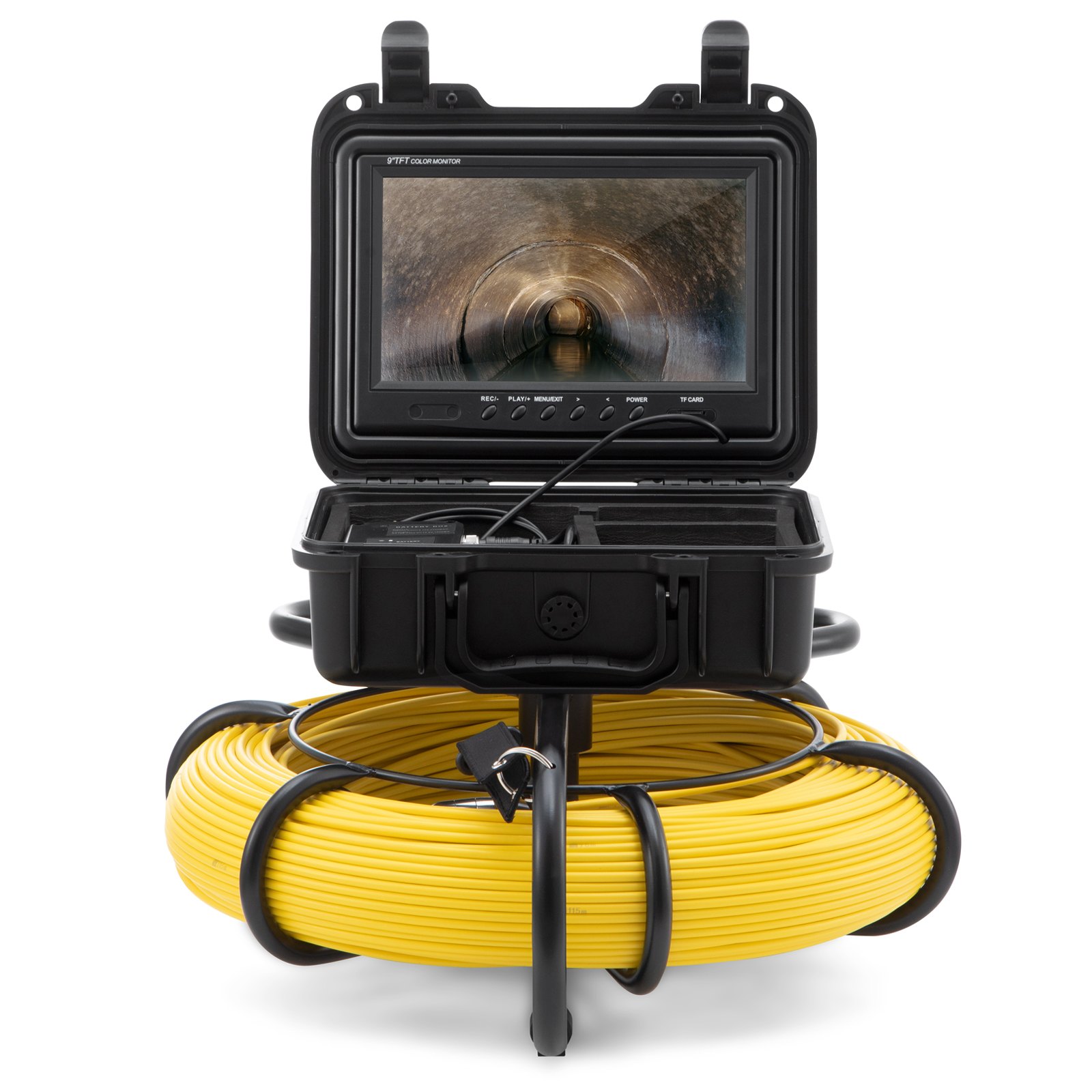 Sewer Camera, 393 Ft/120 M, 9" Screen Pipeline Inspection Camera With DVR Function, Waterproof IP68 Camera With 12 Adjustable LEDs, With A 16 GB SD Card, For Sewer Line, Home, Duct Drain Pipe