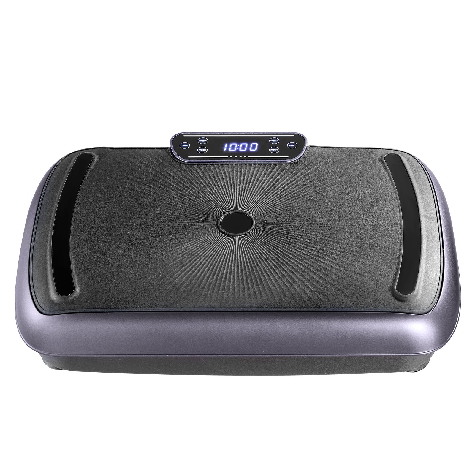 Plataforma vibratoria de ejercicio para cuerpo completo, con 2 bandas de resistencia (negro).