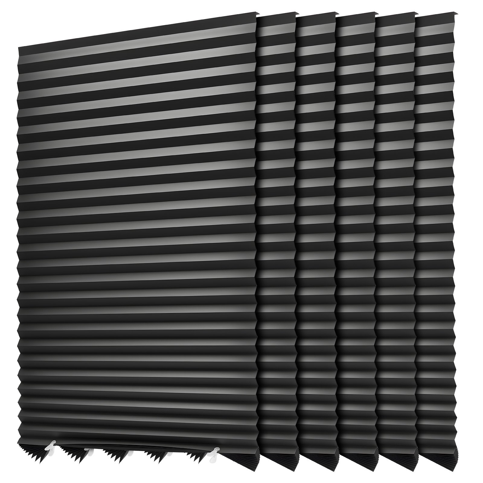Paper Blinds, 6 Pack, 36 In X 72 In, Temporary Blackout Pleated Paper Shades, No Tools No Drilling, Pleated Blinds With Adhesive, Easy To Cut And Install, For Indoor Windows, Kitchen, Bedroom