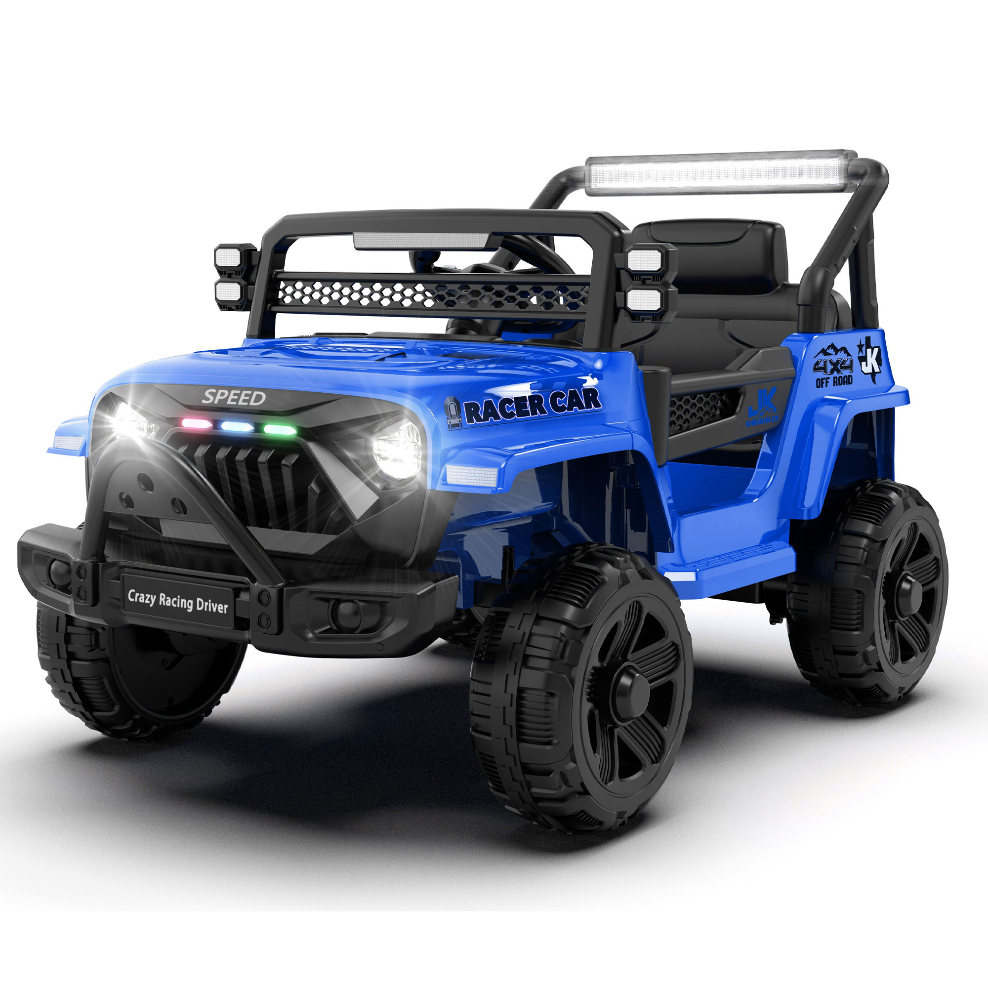 Camioneta Eléctrica 12V para Niños con Control Parental, Suspensión y Luces LED