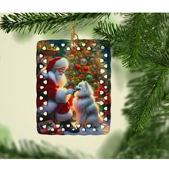 Decoraciones de porcelana para árbol de Navidad: esquimales americanos y Papá Noel