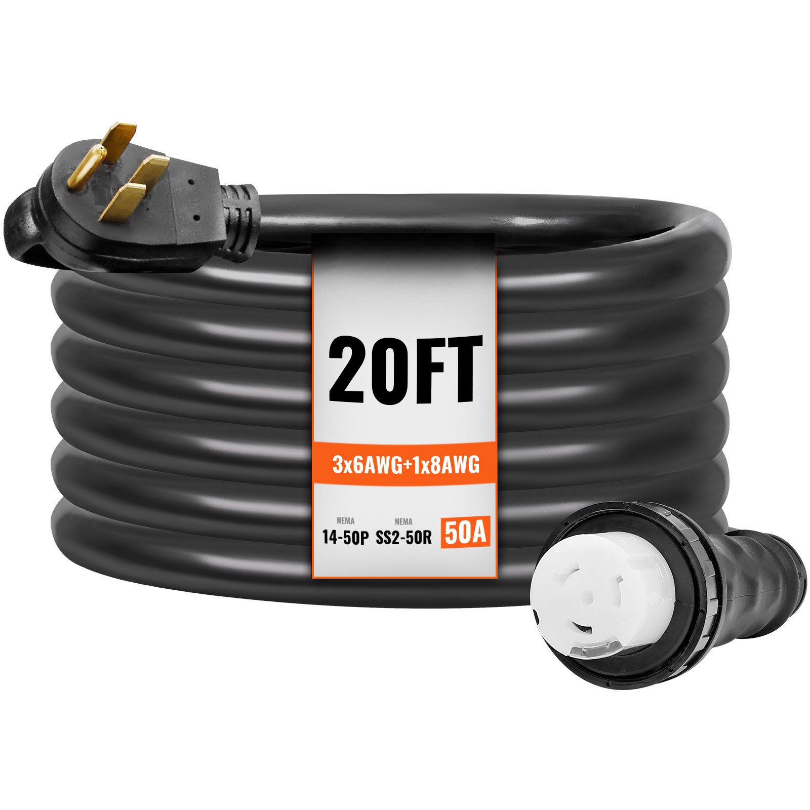 Kit Cable y Caja de Entrada para Generador 50 Amp, 20 pies, NEMA 14-50P/SS2-50R
