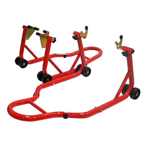Motorcycle Stand Lift 440lbs Front Rear Combo Stand Lift Stand Front Wheel Fork Stand Rear U K Fork Swingarm Spool Stand Compatible With Most   Motorcycles