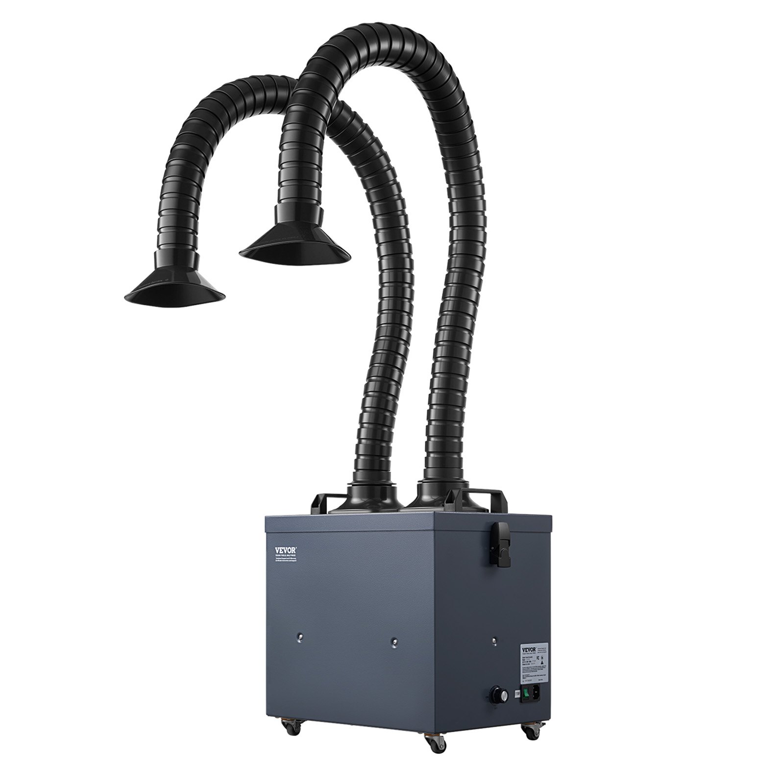 Soldering Fume Extractor With Dual Hoses, 275W Brushless Solder Smoke Absorber With 4-Stage Filters & 10 Speeds, 380m³/h Strong Suction Smoke Purifier For Soldering, Laser Engraving, DIY Welding